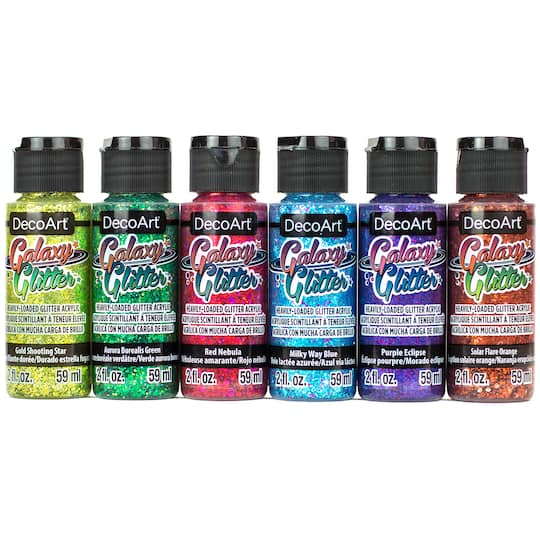 DecoArt&#xAE; Galaxy Glitter&#x2122; 6 Color Rainbow Paint Set